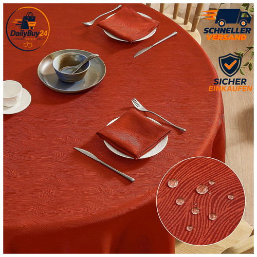 Tischdecke rund 140cm rostrot - rund,