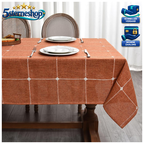 Tischdecke abwaschbar leinen - tischdecke,