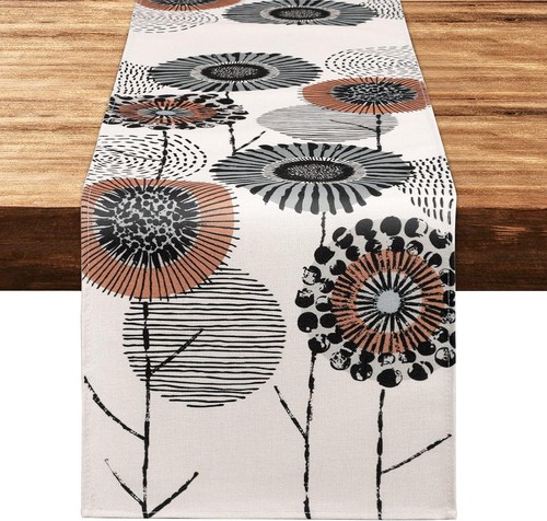 Leinen blumen tischläufer - leinen,